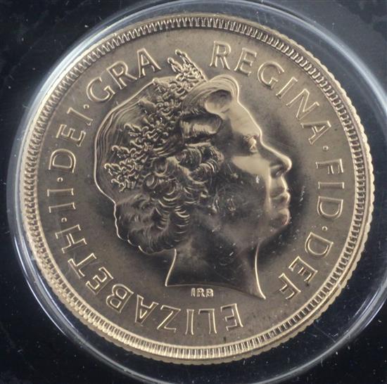 A Queen Elizabeth II 2002 gold sovereign, with COA and box